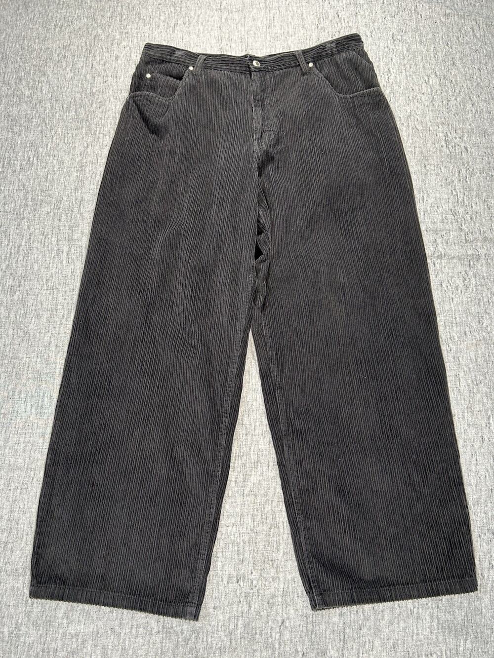Vintage Anchor Blue Beyond Baggy Corduroy Pants Mens 38x30 Black Streetwear
